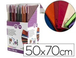 Expositor 56 bolsas de 5h. 8 colores surtidos papel celofán Liderpapel 50x70cm.